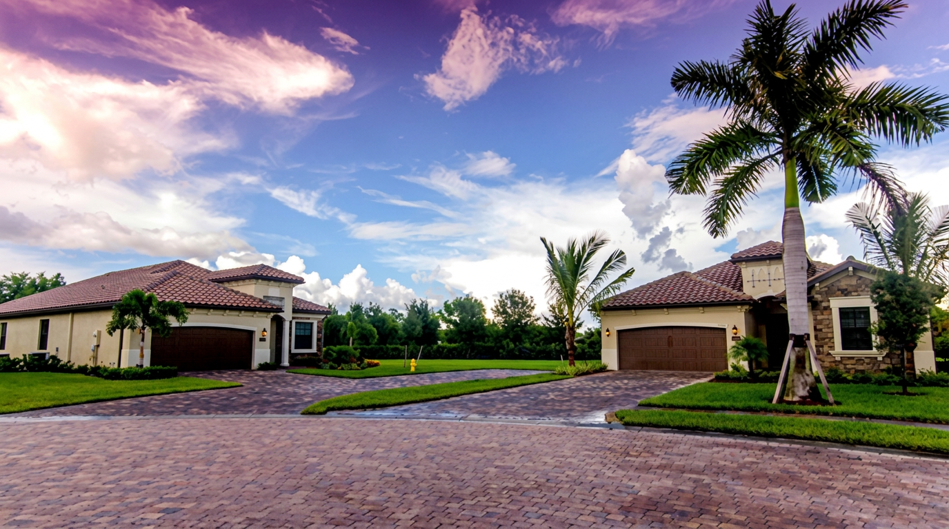 Luxury Naples vacation villa with private pool at sunset